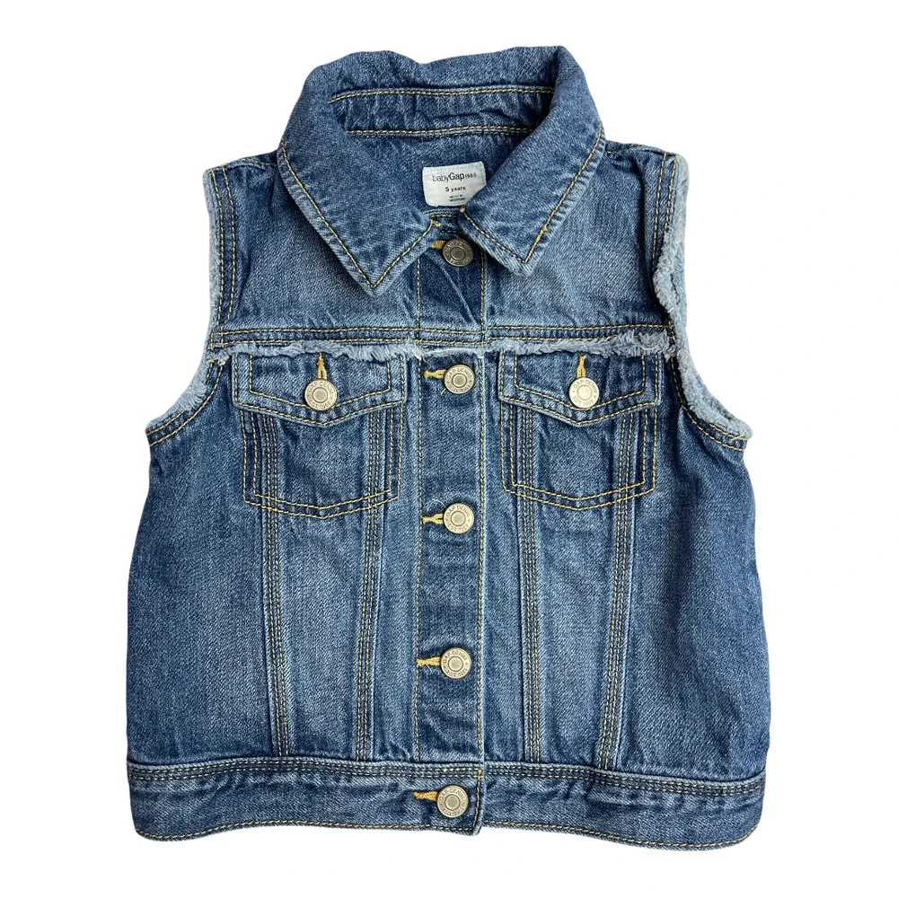 Baby Gap Blue Denim Vest Youth Size 5